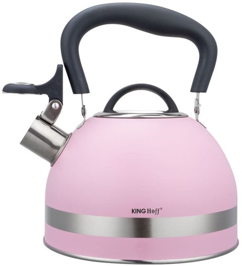CZAJNIK STALOWY NA GAZ 1.8L MAŁY INDUKCJA KINGHOFF KH-1856 RÓŻOWY