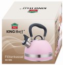 CZAJNIK STALOWY NA GAZ 1.8L MAŁY INDUKCJA KINGHOFF KH-1856 RÓŻOWY
