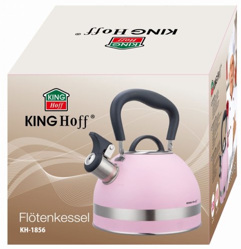 CZAJNIK STALOWY NA GAZ 1.8L MAŁY INDUKCJA KINGHOFF KH-1856 RÓŻOWY