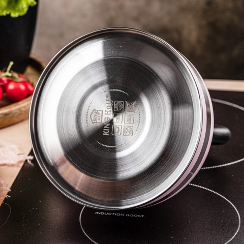 CZAJNIK STALOWY NA GAZ 1.8L MAŁY INDUKCJA KINGHOFF KH-1856 RÓŻOWY