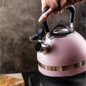 CZAJNIK STALOWY NA GAZ 1.8L MAŁY INDUKCJA KINGHOFF KH-1856 RÓŻOWY