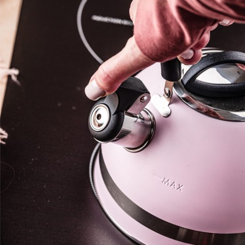 CZAJNIK STALOWY NA GAZ 1.8L MAŁY INDUKCJA KINGHOFF KH-1856 RÓŻOWY