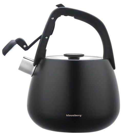 CZAJNIK STALOWY NA GAZ 2.5L INDUKCJA KLAUSBERG KB-7774 CZARNY MATOWY