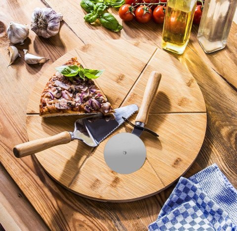 DESKA DO PIZZY BAMBUSOWA 30CM + AKCESORIA BRUNBESTE BB-1574