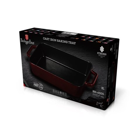 EMALIOWANA BRYTFANNA ŻELIWNA 37x21x7CM 3.0L BERLINGER HAUS STRONG MOLD BH-6500