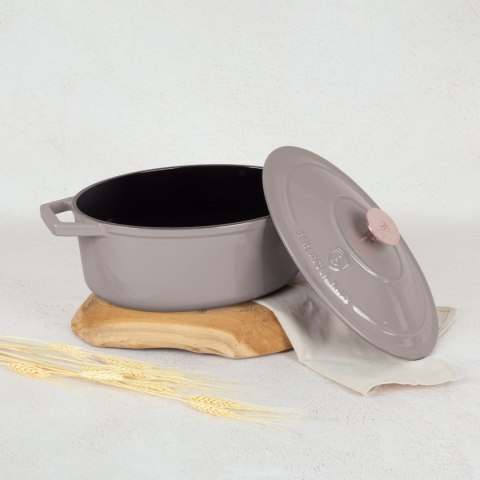 EMALIOWANA BRYTFANNA ŻELIWNA 4.65L 30CM BERLINGER HAUS STRONG MOLD TAUPE BH-6541