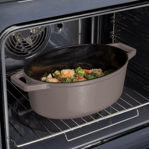 EMALIOWANA BRYTFANNA ŻELIWNA 4.65L 30CM BERLINGER HAUS STRONG MOLD TAUPE BH-6541