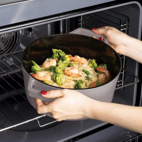 EMALIOWANY GARNEK ŻELIWNY 4.35L 24CM BERLINGER HAUS STRONG MOLD TAUPE BH-6525