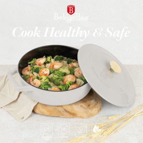 EMALIOWANY NISKI GARNEK ŻELIWNY 2.57L 26CM BERLINGER HAUS STRONG MOLD SAHARA BH-6530