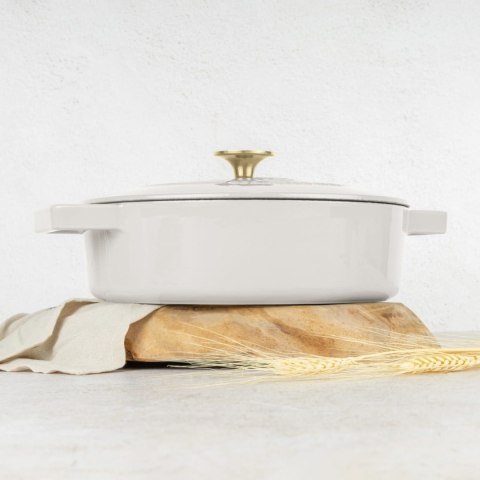 EMALIOWANY NISKI GARNEK ŻELIWNY 2.57L 26CM BERLINGER HAUS STRONG MOLD SAHARA BH-6530