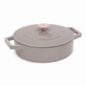 EMALIOWANY NISKI GARNEK ŻELIWNY 2.57L 26CM BERLINGER HAUS STRONG MOLD TAUPE BH-6527
