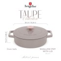 EMALIOWANY NISKI GARNEK ŻELIWNY 2.57L 26CM BERLINGER HAUS STRONG MOLD TAUPE BH-6527