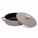 EMALIOWANY NISKI GARNEK ŻELIWNY 2.57L 26CM BERLINGER HAUS STRONG MOLD TAUPE BH-6527