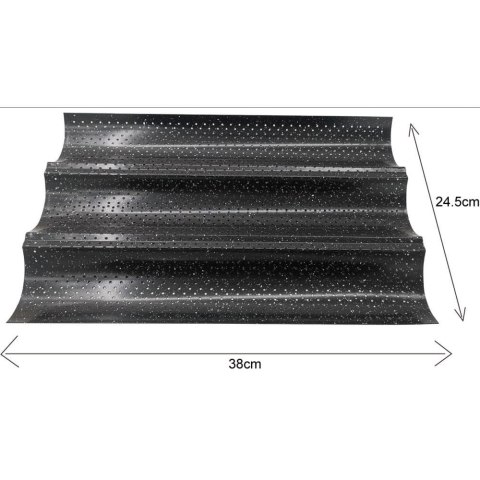 FORMA BLASZANA DO PIECZENIA BAGIETEK 38 X 24.5CM KINGHOFF KH-1770