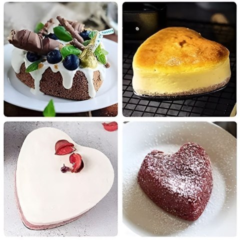 FORMA BLASZANA SERCE ROZPINANA Z POWŁOKĄ MARMURKOWĄ 24X7CM BRUNBESTE BB-1040