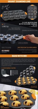 FORMA DO PIECZENIA MUFFINÓW x12 BERLINGER HAUS GRANIT DIAMOND BH-1138