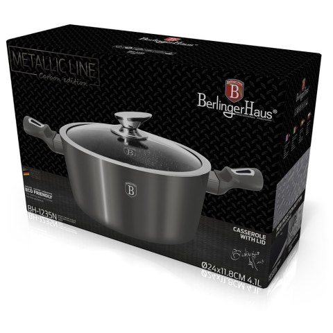 GARNEK 6.5L 28CM BERLINGER HAUS METALLIC LINE CARBON BH-1236-N
