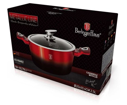 GARNEK GRANITOWY 2.5L 20CM BERLINGER HAUS BLACK BURGUNDY BH-1627