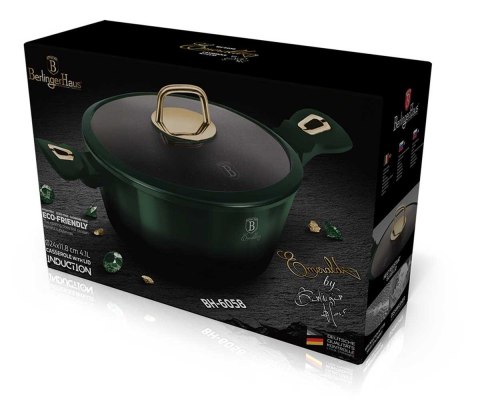 GARNEK GRANITOWY 4.1L 24CM BERLINGER HAUS METALLIC LINE EMERALD BH-6058