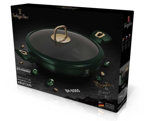 GARNEK GRANITOWY NISKI 3.8L 28CM BERLINGER HAUS METALLIC LINE EMERALD BH-6060