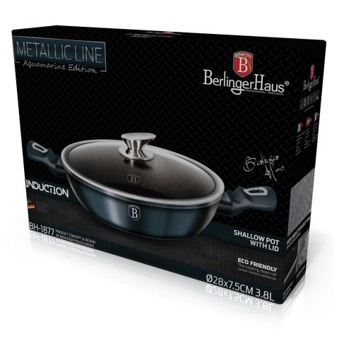 GARNEK PŁASKI 3.8L / 28CM BERLINGER HAUS METALLIC AQUAMARINE BH-1877