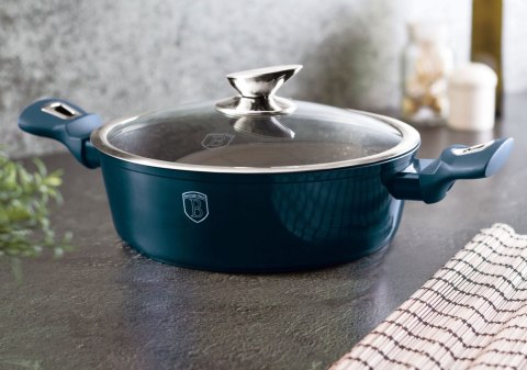 GARNEK PŁASKI 3.8L 28CM BERLINGER HAUS METALLIC AQUAMARINE BH-6794