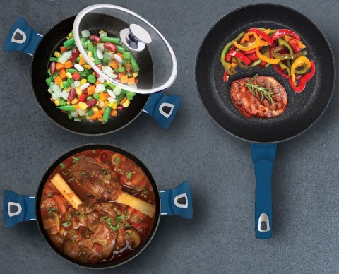 GARNEK PŁASKI 3.8L 28CM BERLINGER HAUS METALLIC AQUAMARINE BH-6794