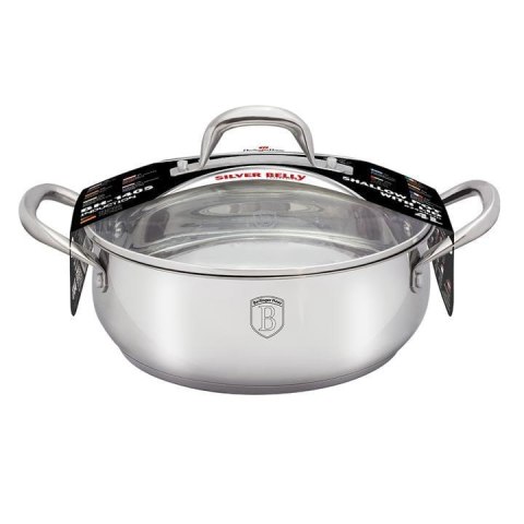 GARNEK PŁASKI ZE STALI NIERDZ. 32cm BERLINGER HAUS SILVER BELLY BH-1408