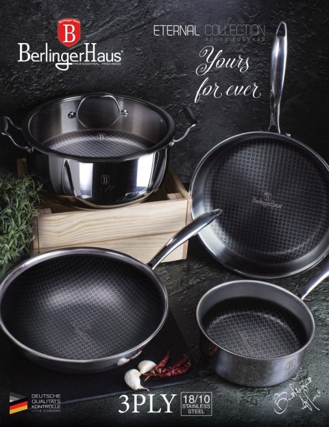 GARNEK STALOWY 18/10 4.5L 24cm BERLINGER HAUS ETERNAL COLLECTION BH-7445