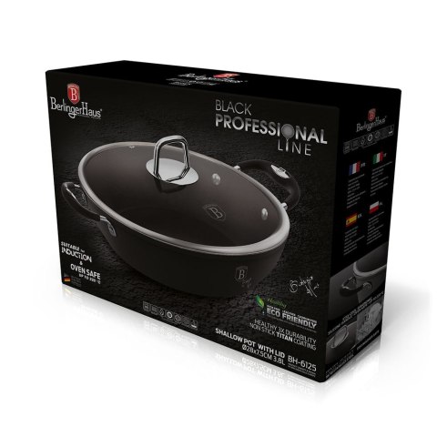 GARNEK TYTANOWY NISKI 28cm 3.8L BERLINGER HAUS BLACK PROFESSIONAL LINE BH-6125