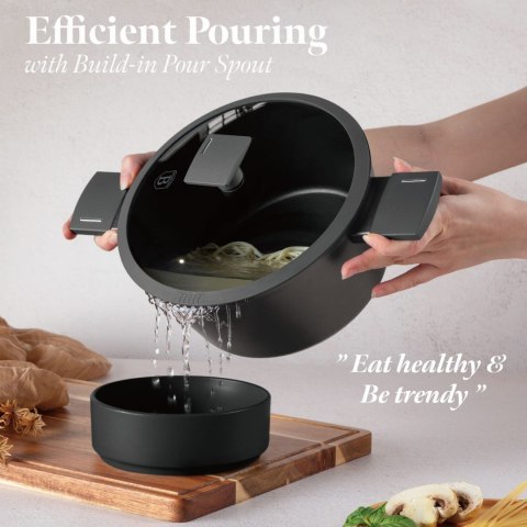 GARNEK TYTANOWY Z POKRYWKĄ 20CM 2.5L BERLINGER HAUS ANTRACIT BH-8130