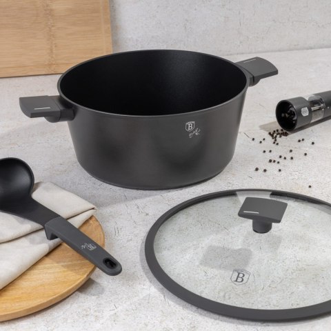 GARNEK TYTANOWY Z POKRYWKĄ 30CM 8L BERLINGER HAUS ANTRACIT BH-8133