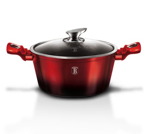 GARNEK Z POWŁOKĄ GRANITOWĄ 24cm 4.1L BERLINGER HAUS BLACK BURGUNDY BH-1628