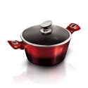 GARNEK Z POWŁOKĄ GRANITOWĄ 24cm 4.1L BERLINGER HAUS BLACK BURGUNDY BH-1628