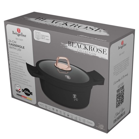 GARNEK Z POWŁOKĄ TYTANOWĄ 4.4L 24CM BERLINGER HAUS BLACK ROSE BH-1457