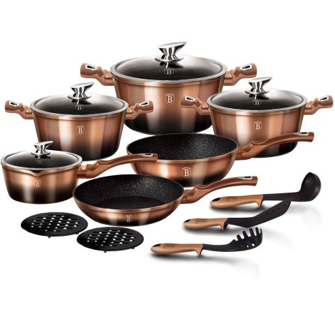 GARNKI BERLINGER HAUS 15 ELE METALLIC LINE ROSE GOLD NOIR BH-1900