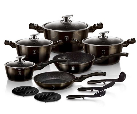 GARNKI BERLINGER HAUS 18 ELE METALLIC SHINY BLACK BH-6614