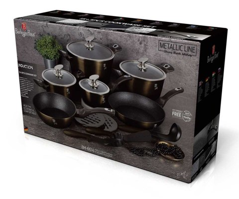 GARNKI BERLINGER HAUS 18 ELE METALLIC SHINY BLACK BH-6614