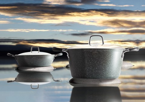 GARNKI GRANITOWE 18 ELE BERLINGER HAUS GRAY STONE TOUCH BH-6196