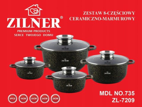 GARNKI MARMUROWO-CERAMICZNE 8 EL. ZILNER ZL-7209