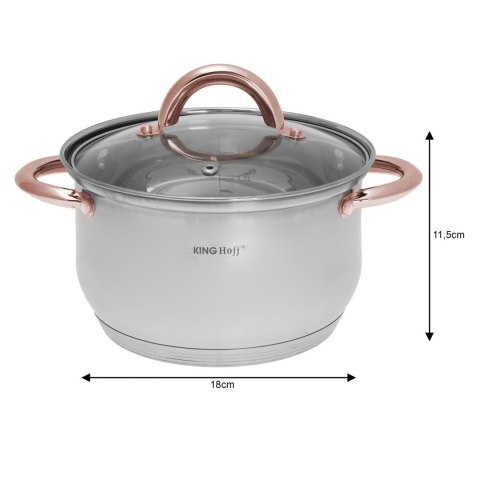 GARNKI STALOWE 10 EL. KINGHOFF ROSEGOLD KH-1764