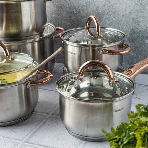 GARNKI STALOWE 10 EL. KINGHOFF ROSEGOLD KH-1764