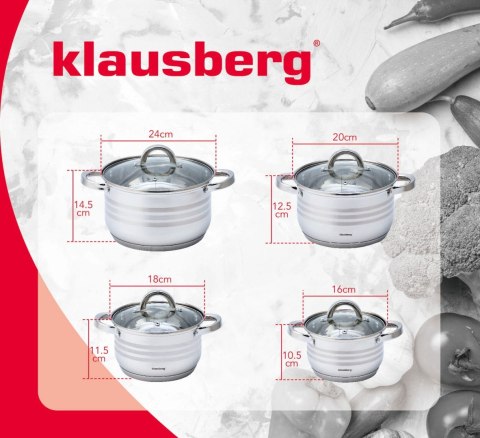 GARNKI STALOWE 8 EL. 2.1/2.9/3.9/6.6L KLAUSBERG KB-7694