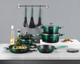 GARNKI z POWŁOKĄ GRANITOWĄ 15 ELE. ZILNER EMERALD NOIR ZL-8521