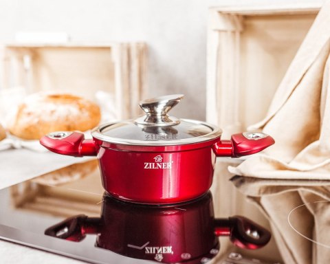 GARNKI z POWŁOKĄ GRANITOWĄ 6 EL. ZILNER CHERRY RED ZL-8561