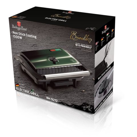 GRILL ELEKTRYCZNY 1500W OPIEKACZ BERLINGER HAUS EMERALD BH-9272