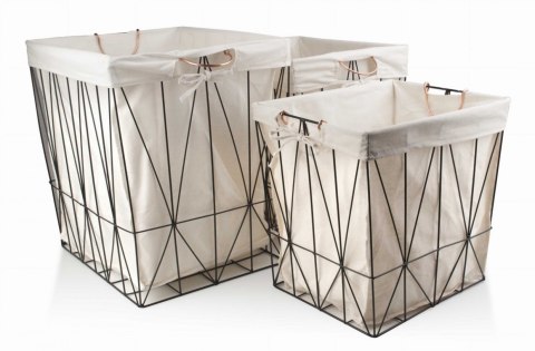 KOMPLET 3 KOSZY PROSTOKĄTNYCH O RÓŻNYCH ROZMIARACH LOUIS MONDEX HTOP4269