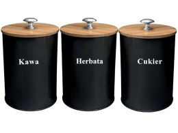 KOMPLET 3 POJEMNIKÓW KAWA HERBATA CUKIER KRISBERG KS-2648 / 2731
