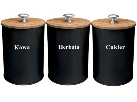 KOMPLET 3 POJEMNIKÓW KAWA HERBATA CUKIER KRISBERG KS-2648 / 2731