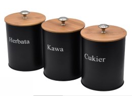 KOMPLET 3 POJEMNIKÓW KAWA HERBATA CUKIER KRISBERG KS-2648 / 2731